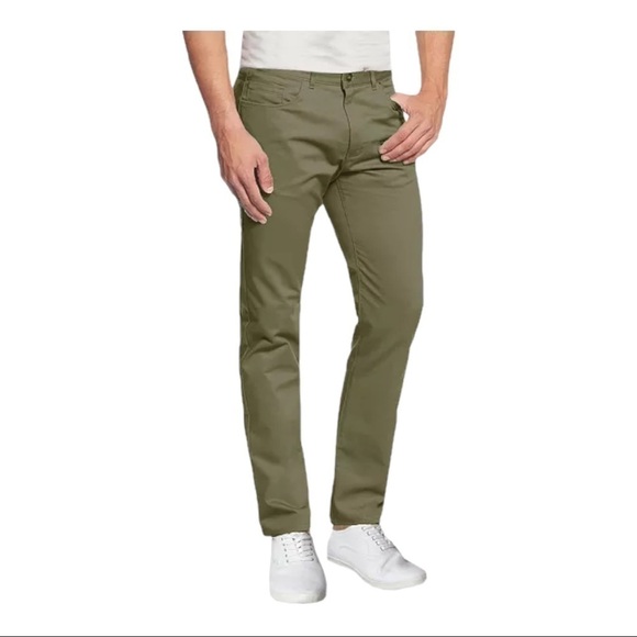 GALAXY BY HARVIC Stretch Skinny Fit Chino Pants- olive green - Picture 1 of 9